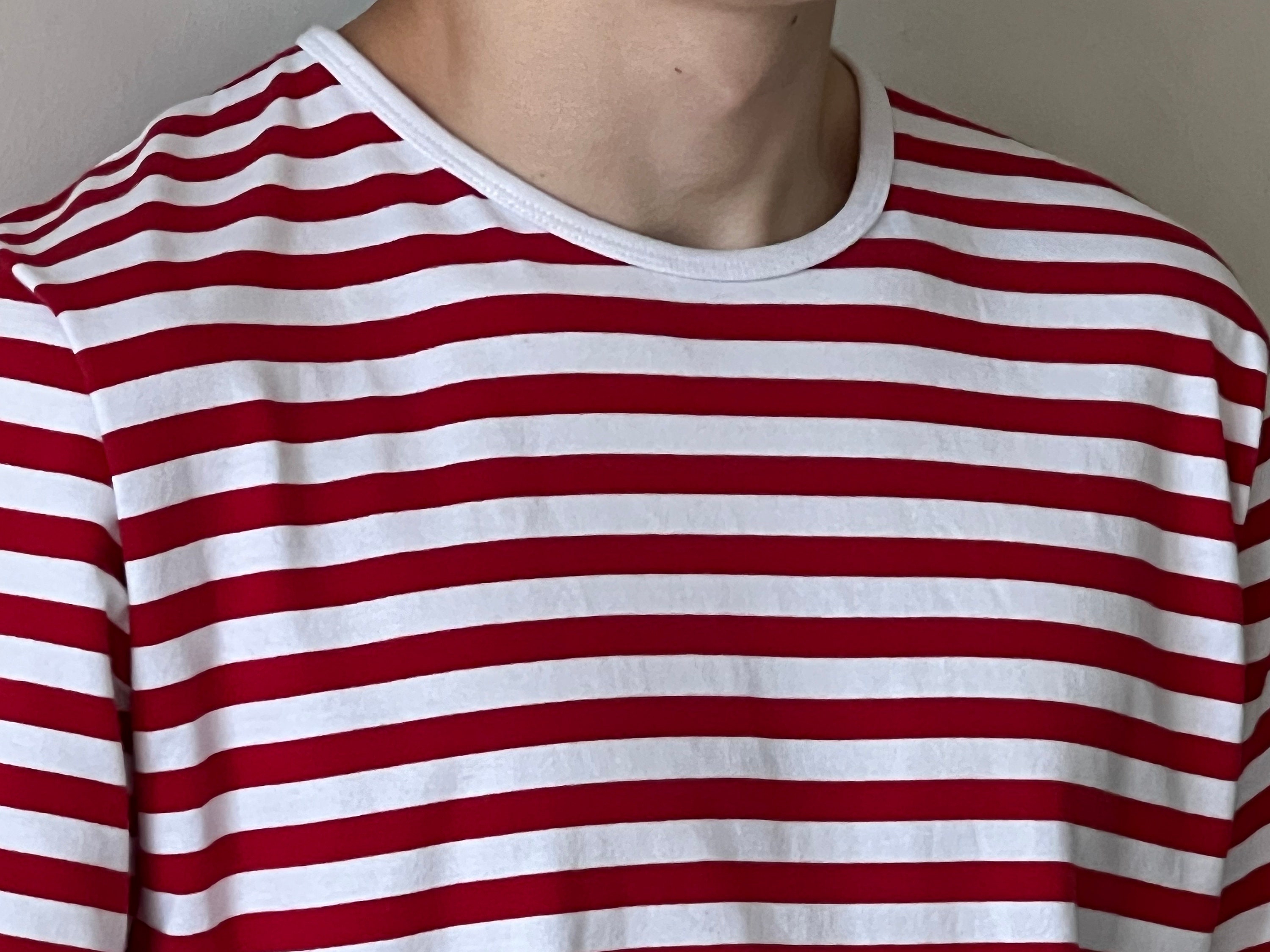 Marimekko Striped T- Shirt Red White Short Sleeve T- Shirt