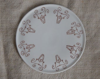 Vintage Hot Plate Thomas Germany Hand Painted Decor