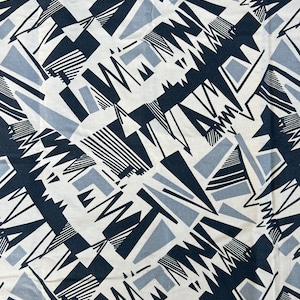 Kreenholm Vintage Masculine Fabric Vintage Dark Blue Gray Abstract Fabric Printed Cotton Retro Fabric 78 x 149 cm
