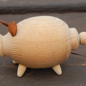 Little Wooden Piggy, Little Pig Hand Made Collectible