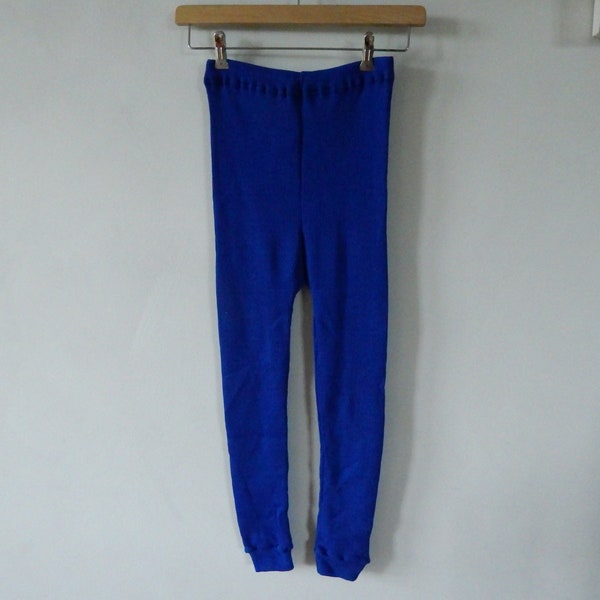 vintage Blue Wool mix Leggings pantalon Sportswear 158 cm de haut personne