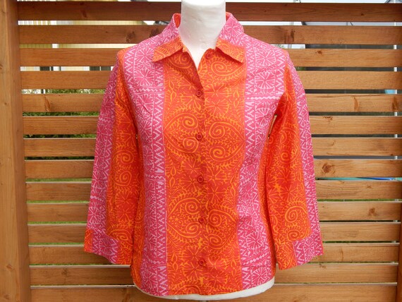 Marimekko Damen Shirt 3 4 Armel Bluse Maija Isola Grosse 4 Etsy