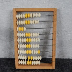 Vintage Wood Abacus/ Rustic   Industrial Old Time Computer, Back to School Vintage Calculator