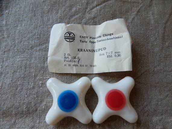 Soviet Vintage Faucet Knobs Retro Hot And Cold Water Wheels Etsy