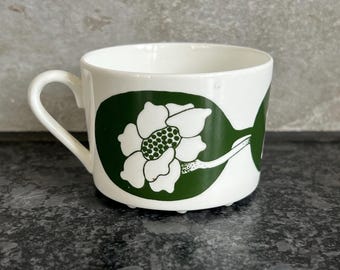 Taza de café escandinava vintage Gustavsberg FLEUR Diseño Paul Hoff Fabricada en Suecia Diseño escandinavo Años 70