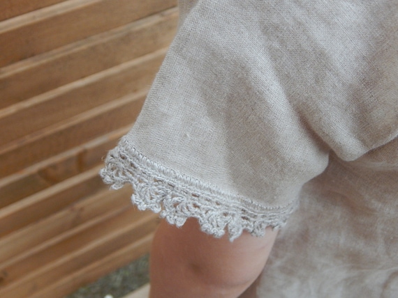 Vintage Linen Kids Blouse unisex handmade blouse … - image 7