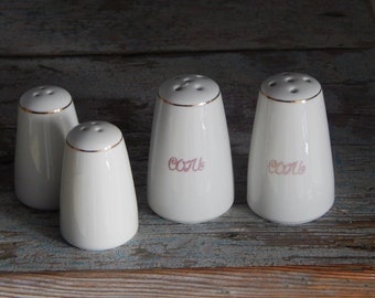 Vintage Salt Cellar Pepper Shaker Set of 4 Kitchen Decor Ceramic Food Container