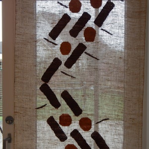 216 x 64 cm Long Finnish Linen Transparent Textile Window Wall Decor Vintage Hand Woven Linen Textile Home Decor Helmi Vuorelma Style