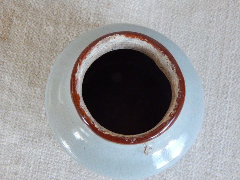 Soviet Vintage Ceramic Vase Blue Vase Decorative Vase Made In USSR Soviet Design Retro Vase