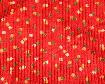 Vintage  Corduroy Cotton Fabric 5.25 yards Unused  Retro Fabric  Red Corduroy