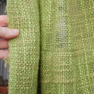 Vintage Swedish One Apple Green Acrylic Wool Curtain Retro Home Decor/ Vintage Decor 1970 s. Scandinavian design 55 x 87&quot;