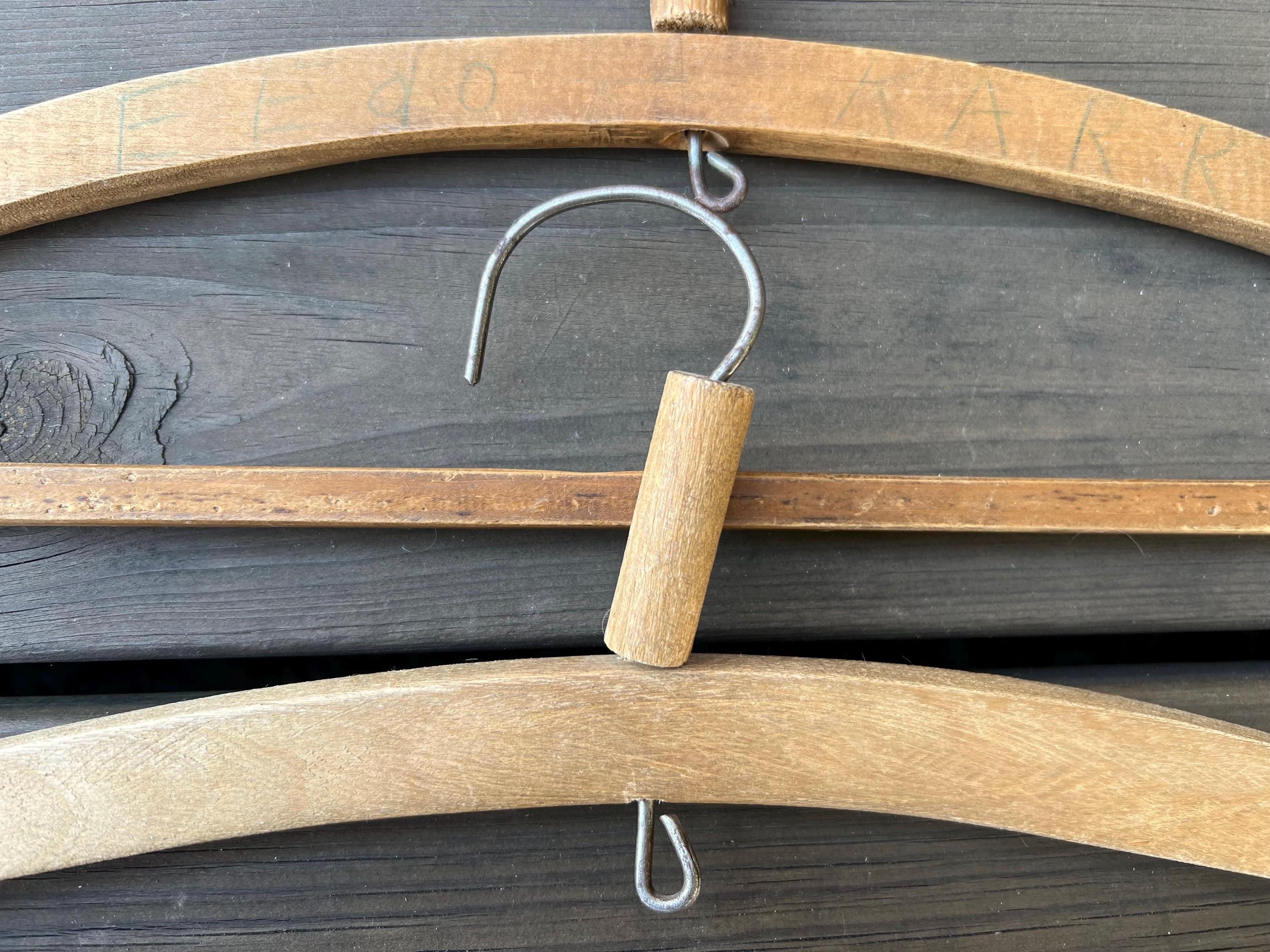 Lot De 3 Anciens Cintres De Couette En Bois - Style étoile De Campagne - Occasion