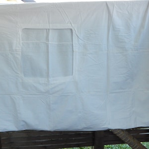 Cotton Fabric Duvet Cover Vintage White Cotton Light Retro Fabric 1970s (137 x 204 cm)