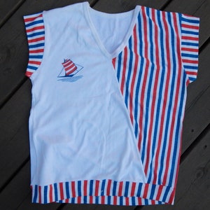 Vintage Ladies white T-shirt/ Maika/ Nautical T-Shirt, Unused