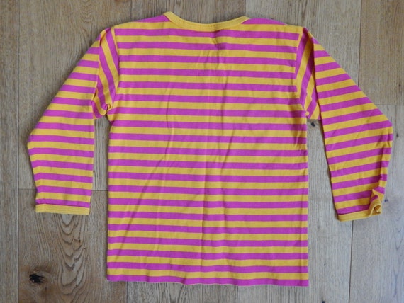 Marimekko Striped T- shirt Yellow Pink Kids long … - image 4