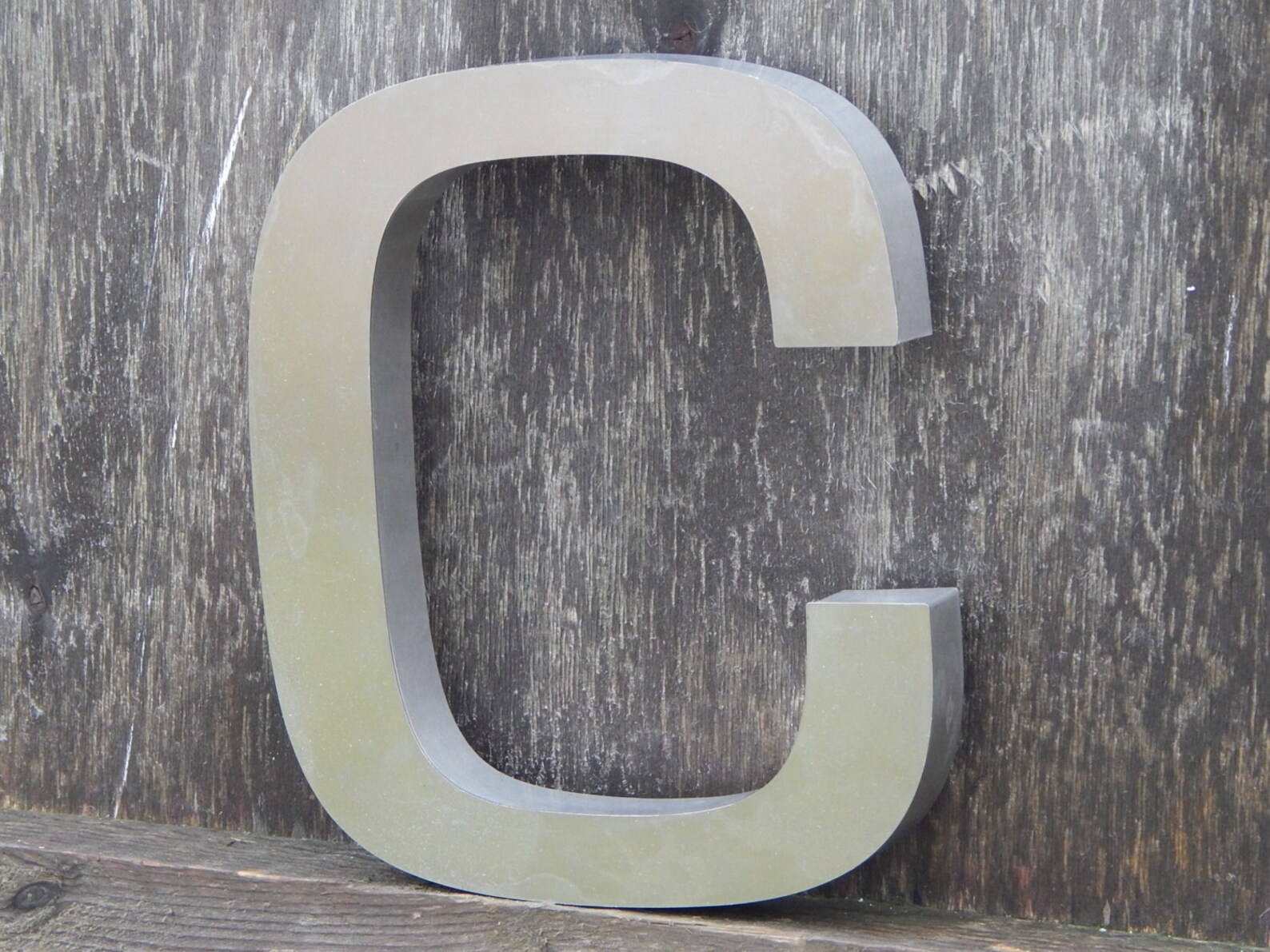 Vintage Industrial Metal Letter C Wall Decor Etsy