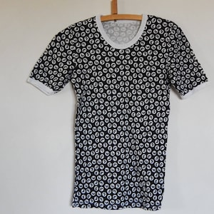 Vintage Black and white Unisex T- Shirt, Made in  in 1980 s
