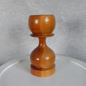 Vintage Wooden Candle Holder Table Decor Finland 1970