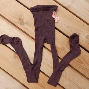 Vintage Pantyhose Kids Cotton Pantyhose Brown Tights New Old Stock Unused   in 1980 s. EU 122 cm