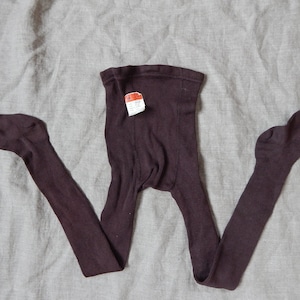 NOS  Vintage Pantyhose Kids Cotton Pantyhose Brown Tights New Old Stock Unused Made in   in 1980 s. EU 116 cm