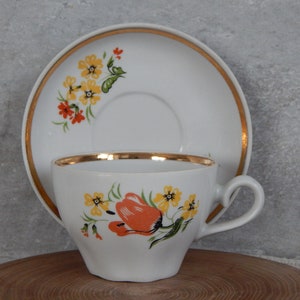 Vintage Tea Cup and Saucer RPR Porcelain Factory Latvia Tea Cup