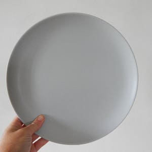 Scandinavian Vintage Höganäs Keramik Light Gray Semi Matte Dinner Plate Stoneware
