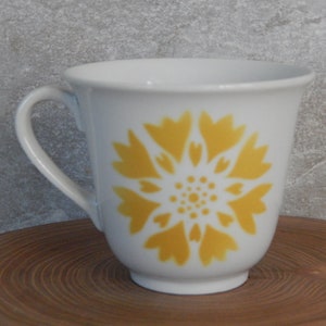 Arabia of Finland Coffee Cup Yellow flower decor Scandinavian Design Mid Century Modern