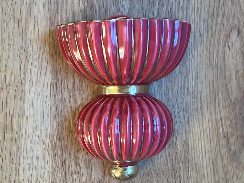 Gefle Porslinfabrik Rubin Wall Vase - Thumbnail 4