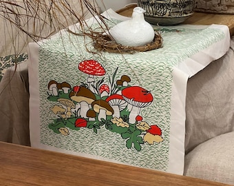 Estonian Vintage Linen Kitchen Towel Fly Agaric/ Amanita Unused Retro Mushroom Kitchen Towel Fall Decor Christmas Gift