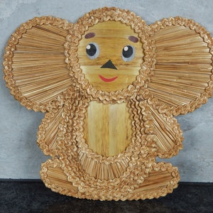 Cheburashka Wall Art  Cartoon Character チェブラーシカ Nursery Wall Decor1980-s.  Vintage Kidsroom decor,