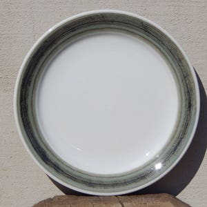 Porsgrund Norway Salad/ Dessert Plates green rim Vintage Stoneware Kitchen Collectible Tableware
