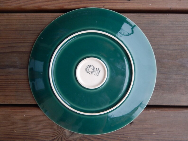 Skandinavisk Vintage Höganäs Keramik Emerald Green Hoganas Keramiksallad Tallrik Stengods bild 10