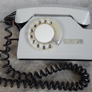 Vintage Rotary Phone Dial Phone Gray Phone Home phone Desk Phone Disk phone 1980 s Made in USSR