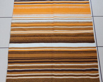 Scandinavian Vintage Tapestry Carpet Hand Woven Wool Mat Woven Textile Wall Hanging Bedcover Home Decor Folk Art Wall Hanging Size 32" x 50"