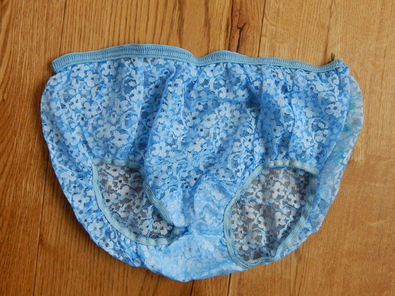 NOS Vintage See-through Knickers Lace Underwear Ladies Light Blue Polyester Lace  Underwear Size S Made in 1970-s -  Australia