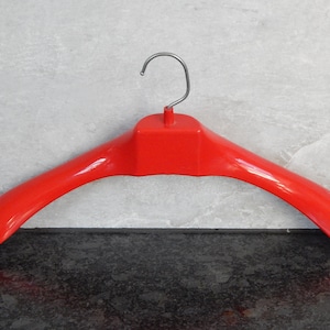 Finnish Vintage Plastic Cloth Hanger Plastic Decor Red &quot;Majuri&quot; &quot;Major&quot; plastic hanger made by Sarvis Finland
