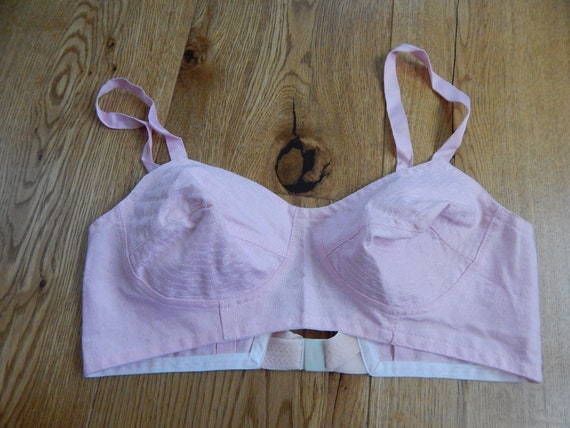 Brassiere Vintage Underwear Cotton Lingerie Ladies Pink Bra White Cotton  Bra Made in 1978 -  Denmark