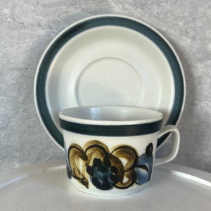 Set of 2 Cups and 2 Saucers Senja Inger Waage Vintage Stavangerflint Norway Cup and Saucer  Tea Cup, 1970s, Made in Norway