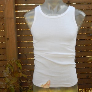 Vintage Large/ XL Mens Unisex White Tank Maika/ Shirt/ Undershirt, Unused Made in Estonia 1n 1990 for 182-188 cm tall person