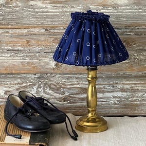 Fabric Lamp Shade Cover for Small Table Lamps or Wall Lights Cotton Blue Dotted Light Shade Table Lamp Shade - One of a Kind Ready to ship