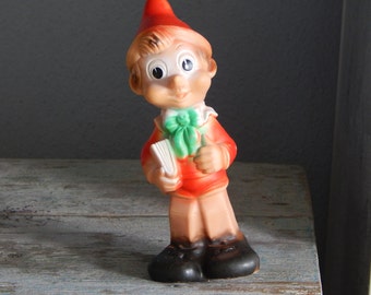 Rubber Toy, Rubber Boy "Pinocchio", 1980 s.  Collectible