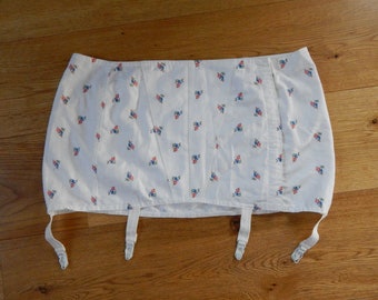 Gordel vintage witte jarretelgordel extra grote waspie katoenen lingerie gemaakt in Estland jaren 70