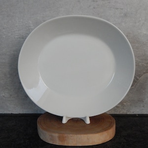 Vintage Arabia of Finland White Eeva Plate Oval Shape Birger Kaipiainen Scandinavian Design 1960 s.