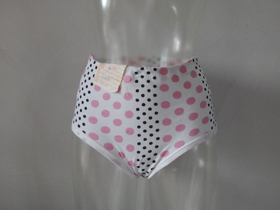Vintage Underwear Teenager Girls Cotton Panties Unused White Underpants  With Pink Dot Pattern 100% Cotton 12 14 Years 