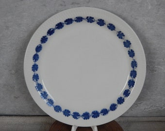 Vintage Stavangerflint Norwegen Weißer Teller mit tiefblauem Muster Speiseteller Teller skandinavisch Geschirr 1960er Jahre