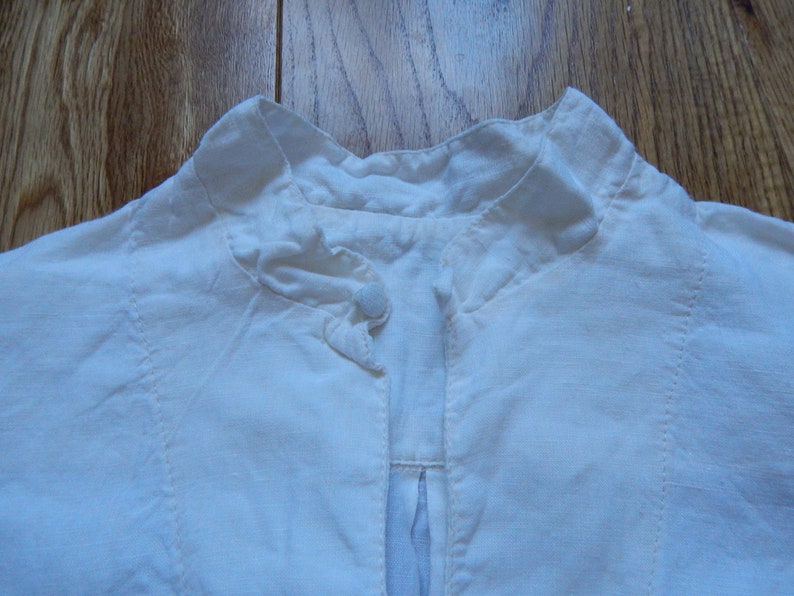 VintageNatural White Linen Kids Boys girls shirt unisex flax shirt for 8-9 years old 100/% linen