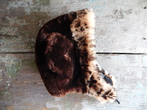 Vintage Toddler Hat, Brown Lamb Fur Warm Winter H… - image 3