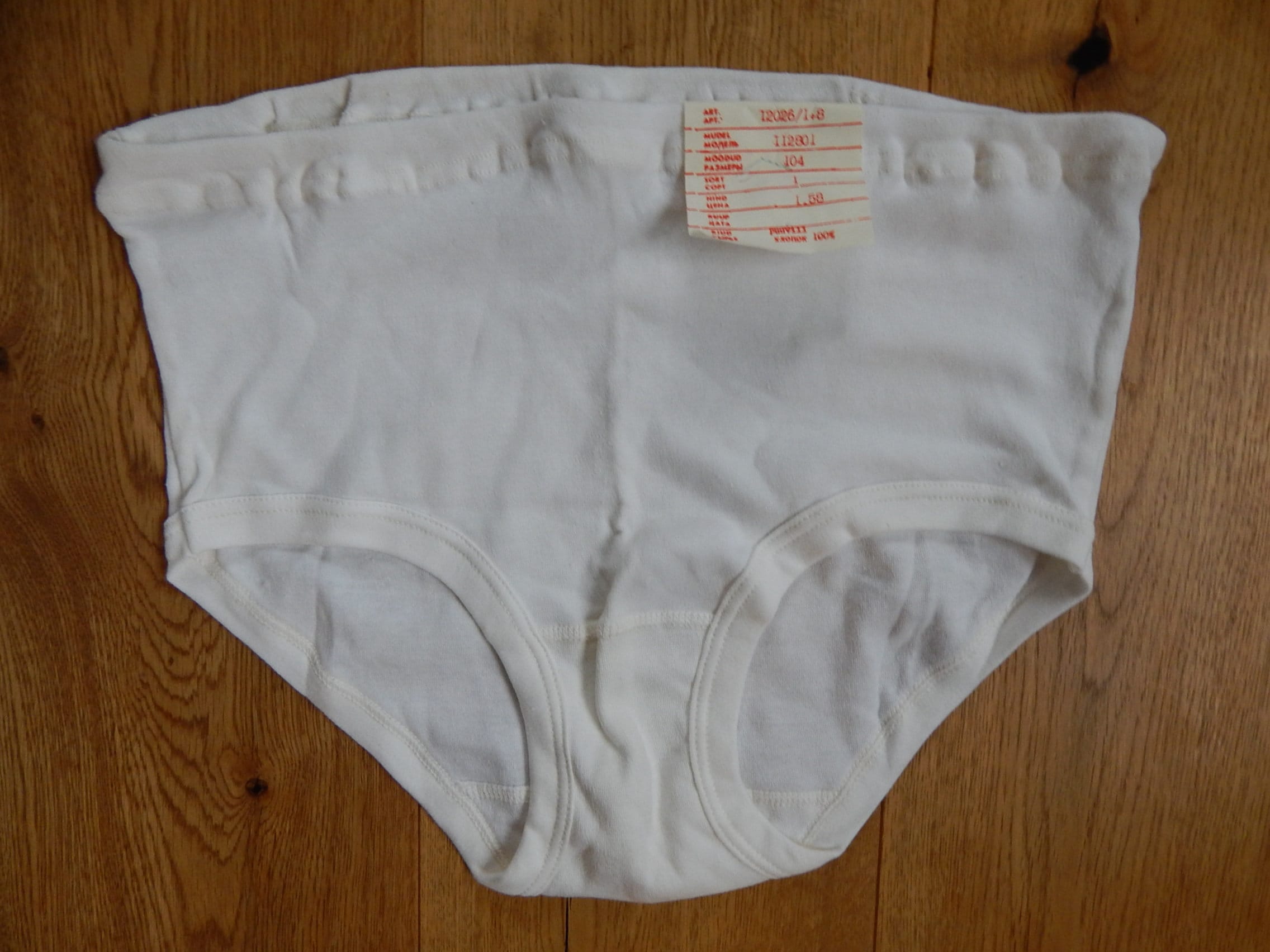 3 Mutandine Donna Gamba Lunga Taglia 12 Bianche 100% Cotone Made USA
