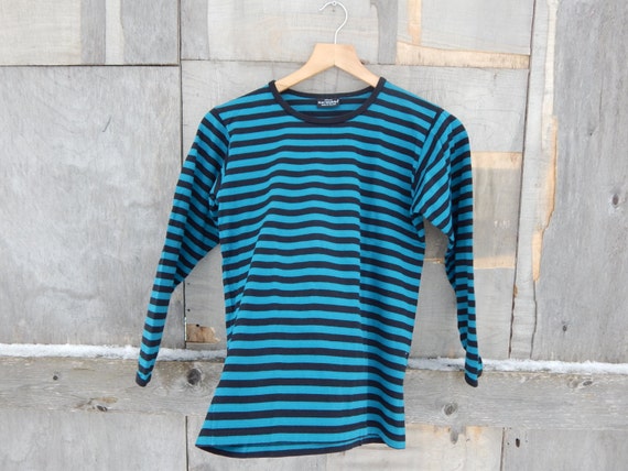 Marimekko Striped T Shirt Black Blue 