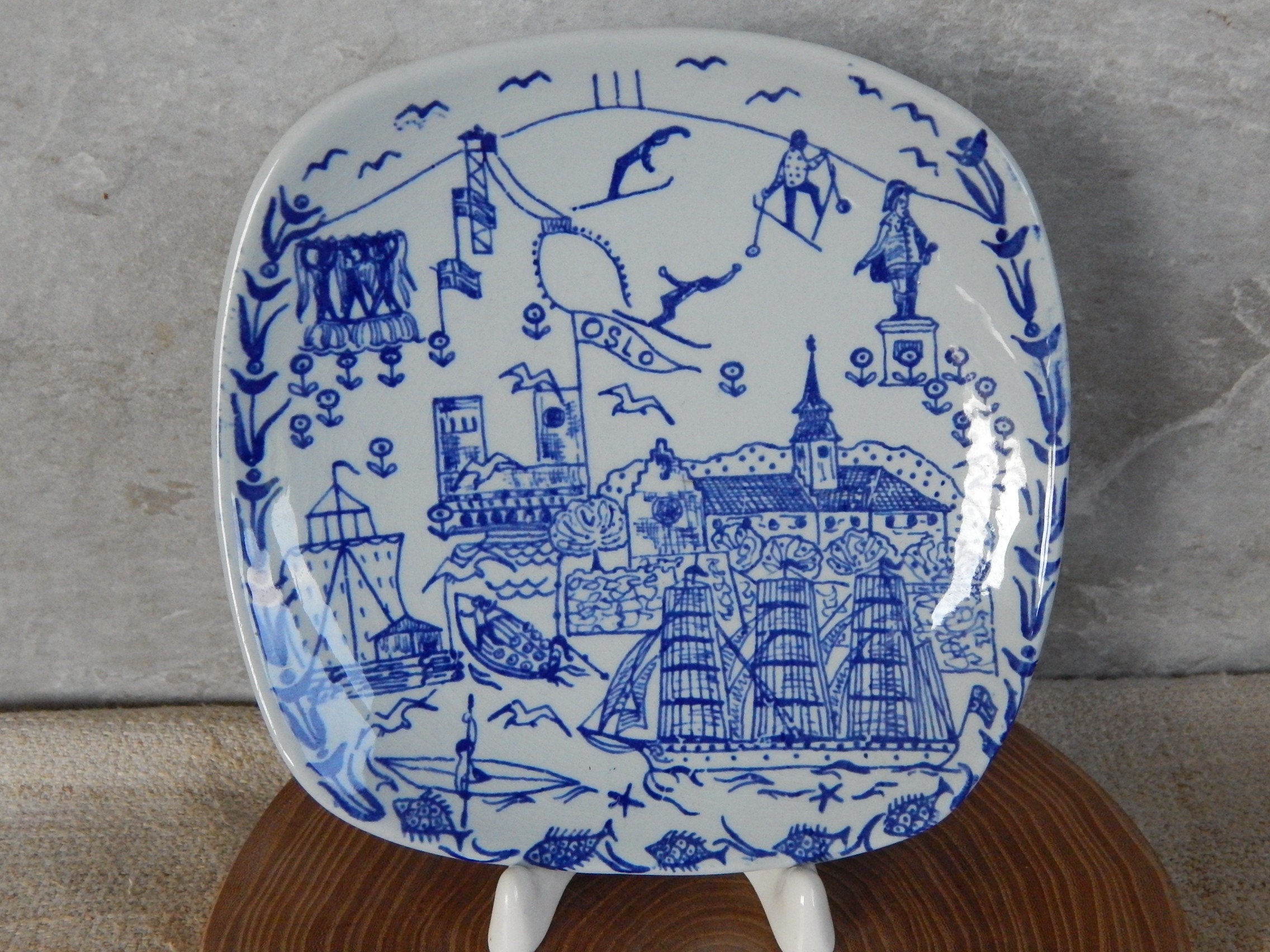 Stavangerflint Norway Kari Nyquist Square Trinket Plate Oslo 